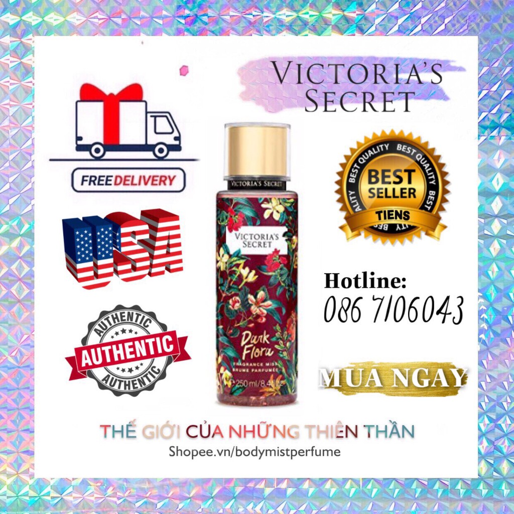 𝗕𝗢𝗗𝗬𝗠𝗜𝗦𝗧𝗣𝗘𝗥𝗙𝗨𝗠𝗘⚜️Xịt Thơm Body Victoria’s Secret Dark Flora 250ml