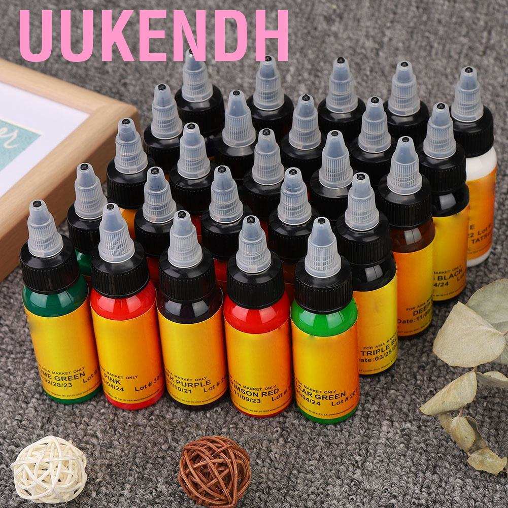 Chai mực xăm chiết xuất thực vật 25 màu sắc 30ml lâu trôi
