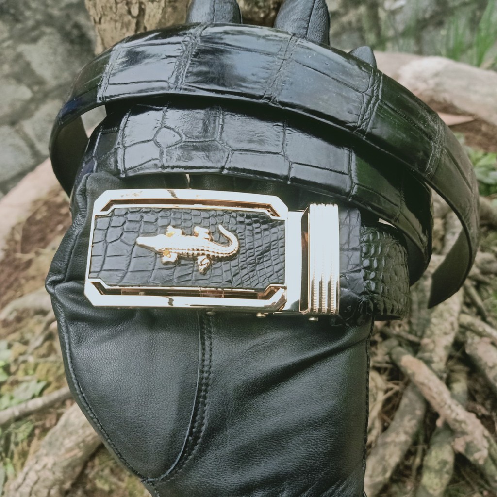 Dây Lưng Nam Da Cá Sấu Thật 100% Liền Sợi Thời Trang Cao Cấp Bảo Hành 12 Tháng