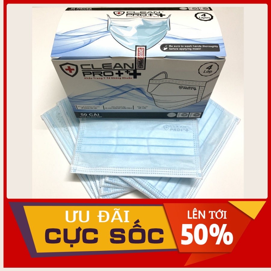 Khẩu trang y tế kháng khuẩn Lehaco - Hộp 5 túi = 50 cái | BigBuy360 - bigbuy360.vn