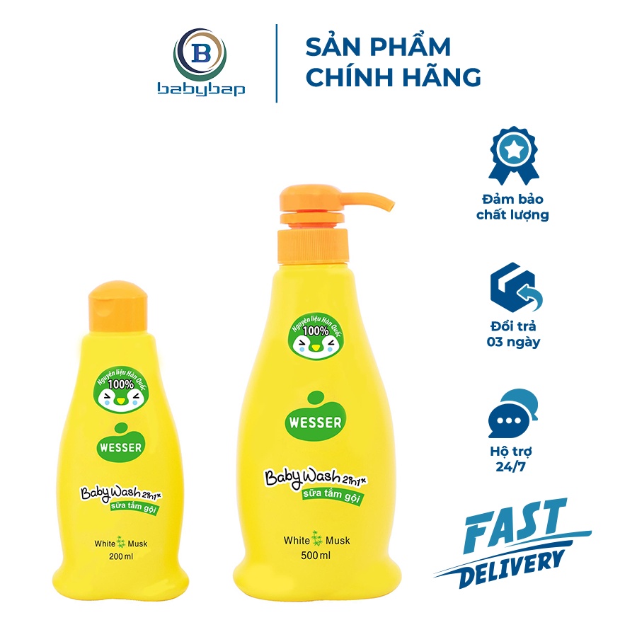 Sữa tắm gội em bé Wesser 200ml/ 500ml