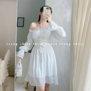 ĐẦM BẸT VAI HOA EO ĐAN DÂY (KÈM VIDEO HÌNH THẬT)