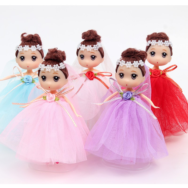 Búp Bê Barbie Mặc Váy Cưới Cỡ Lớn 18cm Kèm Keo Dán Xinh Xắn