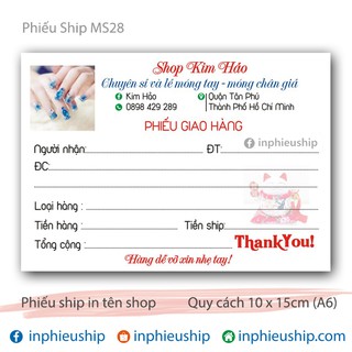 Phiếu giao 400 tờ MS28