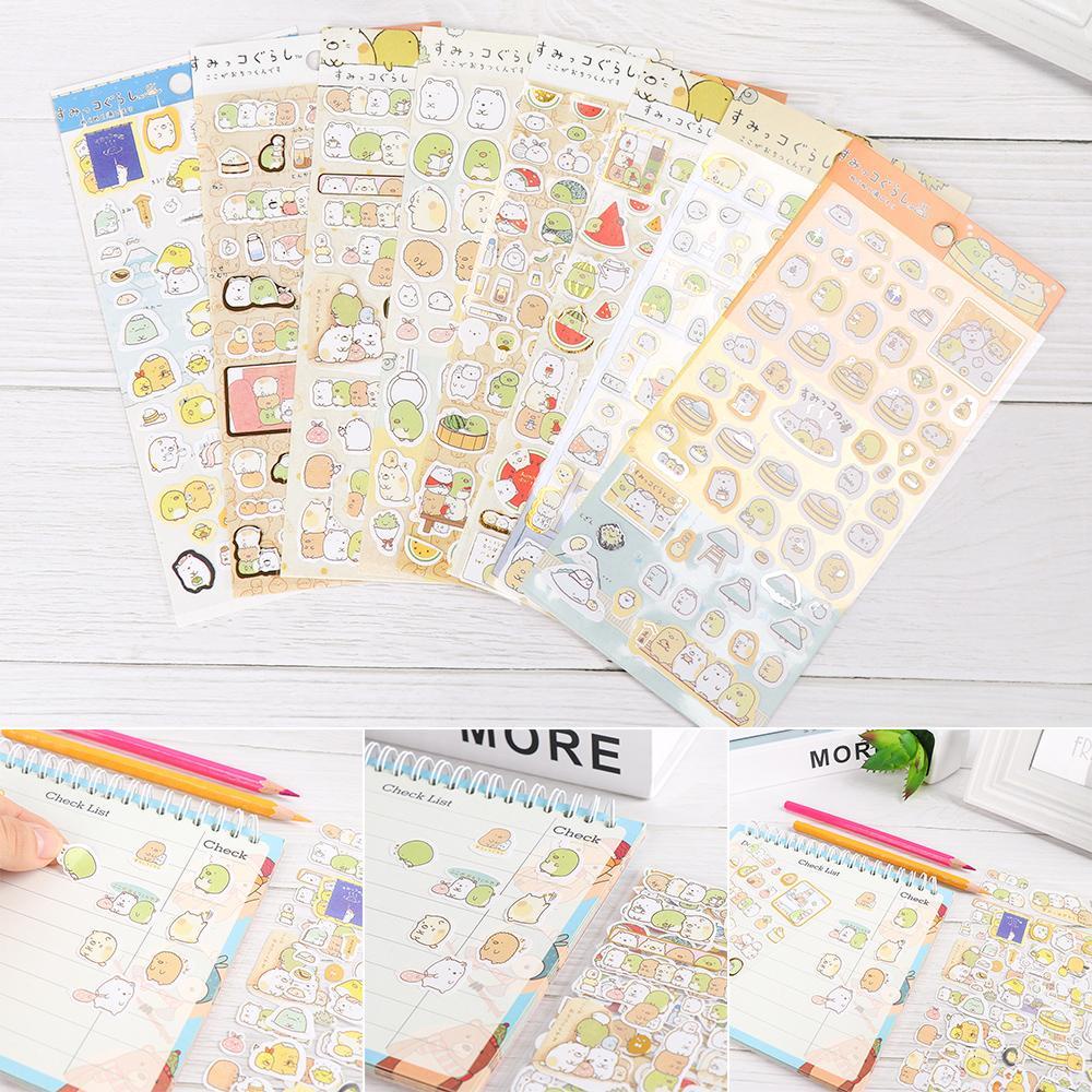 PISTA Sticker Dán Tường Hình Gấu Khoai Tây Chiên Phong Cách Nhật Bản