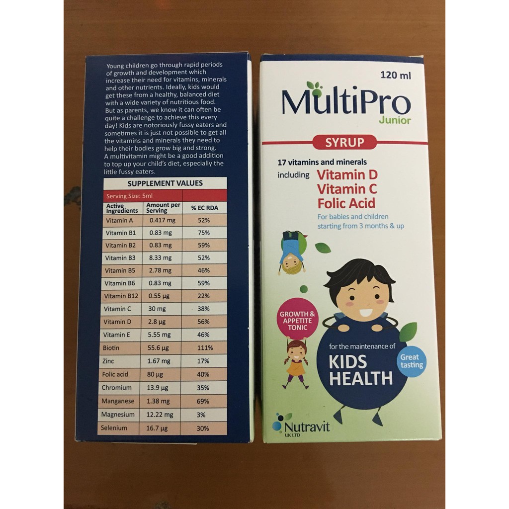Siro MultiPro Syrup Chai 120ml - Tăng cường sức đề kháng, cải thiện tình trạng biếng ăn, suy dinh dưỡng cho bé.