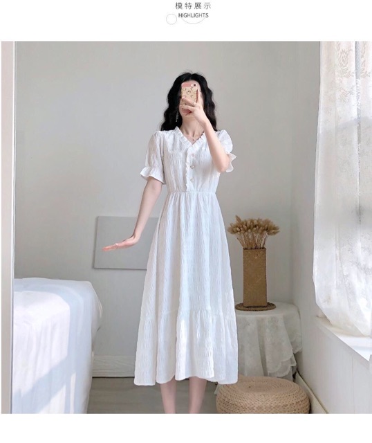 [SĂN SALE TAOBAO] Váy trắng vintage hàng 2 lớp | BigBuy360 - bigbuy360.vn