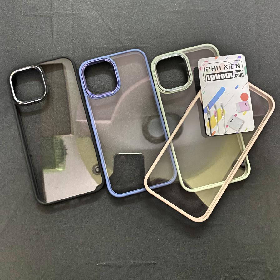 Ốp Lưng iPhone 12 Pro Max Lưng Trong Không Ố Vàng Viền Màu Hiệu LF SZLF