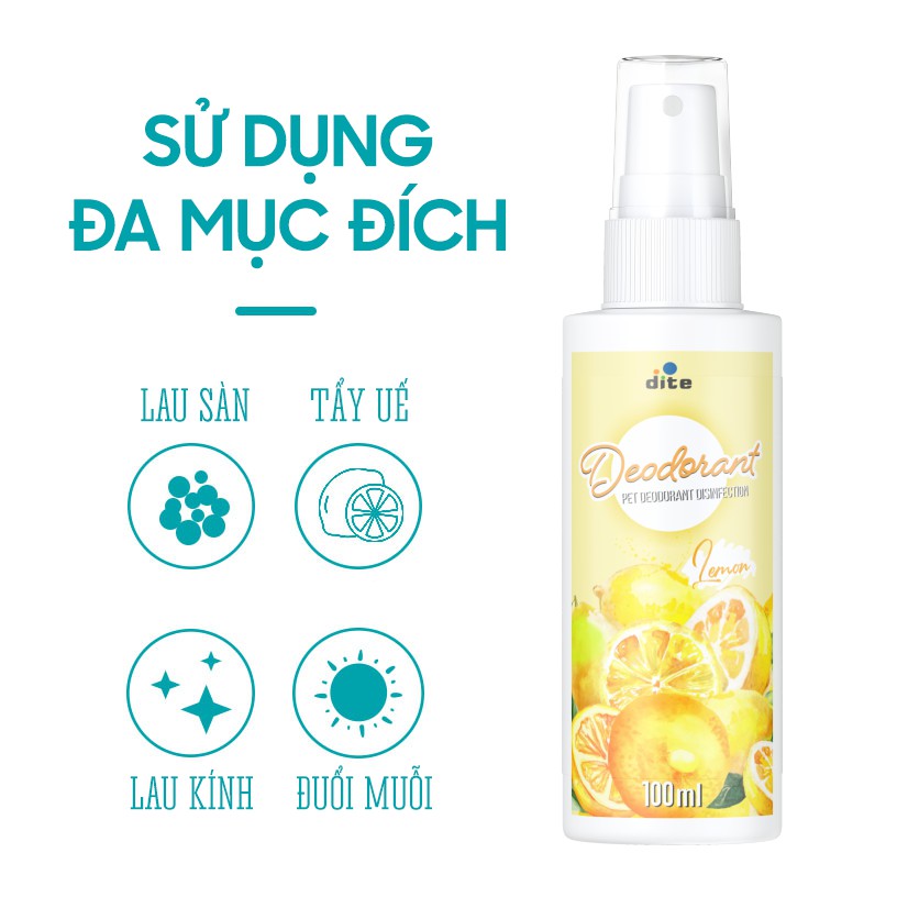 BÌNH XỊT KHỬ MÙI HÔI CHÓ MÈO, SÁT KHUẨN DEODORANT - HAYUMI - 100ml - SÁT KHUẨN CHUỒNG, NỆM, CÁT, PHÂN, NƯỚC TIỂU