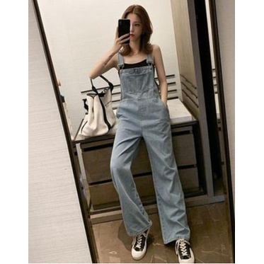 Quần Yếm Jean Ống Đứng năng động cá tính nữ - jumpsuit bò