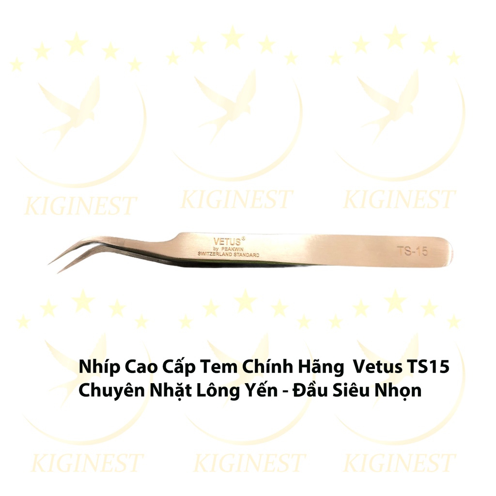 [NHÍP CHUẨN] BỘ 10 NHIP VETUS CHUẨN TS CAO CẤP NHẶT LÔNG YẾN, NỐI MI, GẮP LINH KIỆN - HÀNG CHÍNH HÃNG