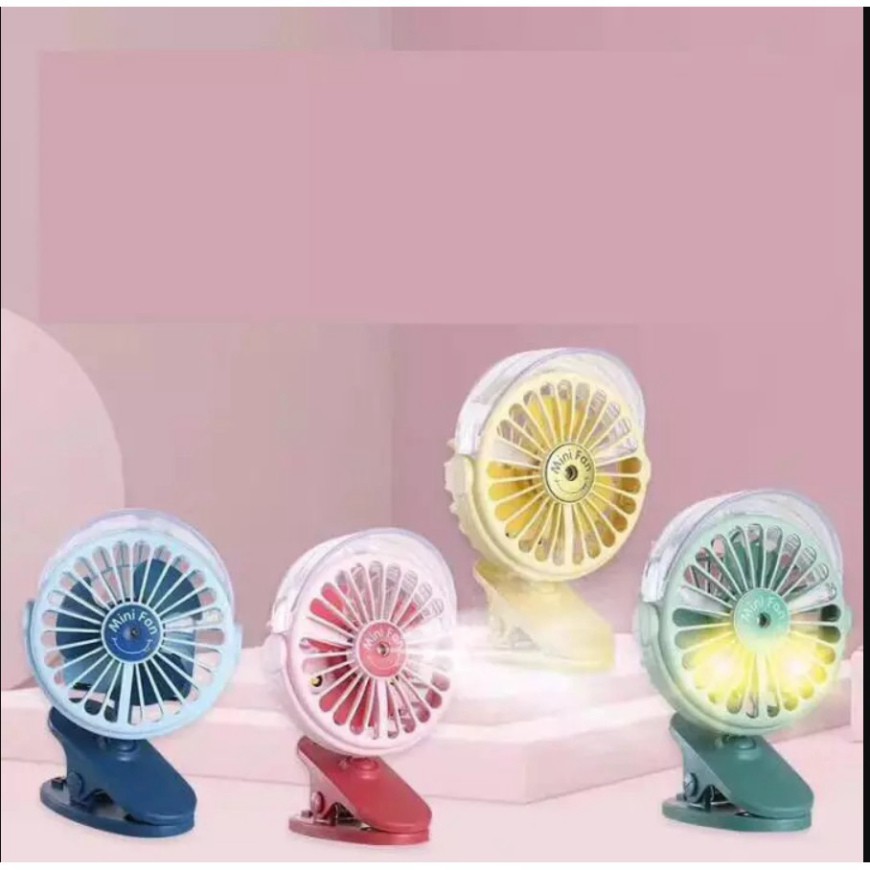 Quạt tích điện kèm kẹp sạc mini cầm tay 2 chế độ