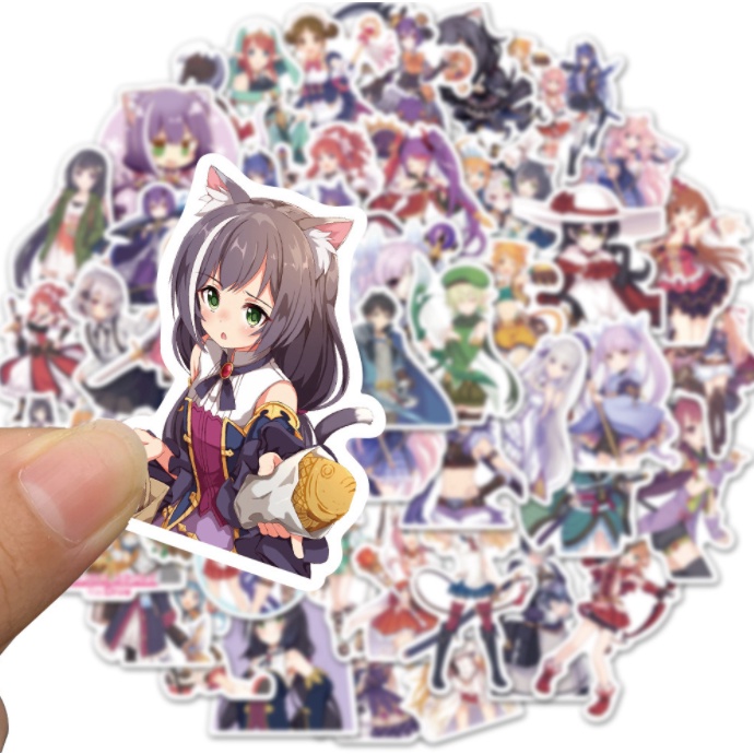 Combo Sticker CÔNG CHÚA PRINCESS CONNECT RE DIVE  nhựa PVC không thấm nước, dán nón bảo hiểm, laptop, điện thoại