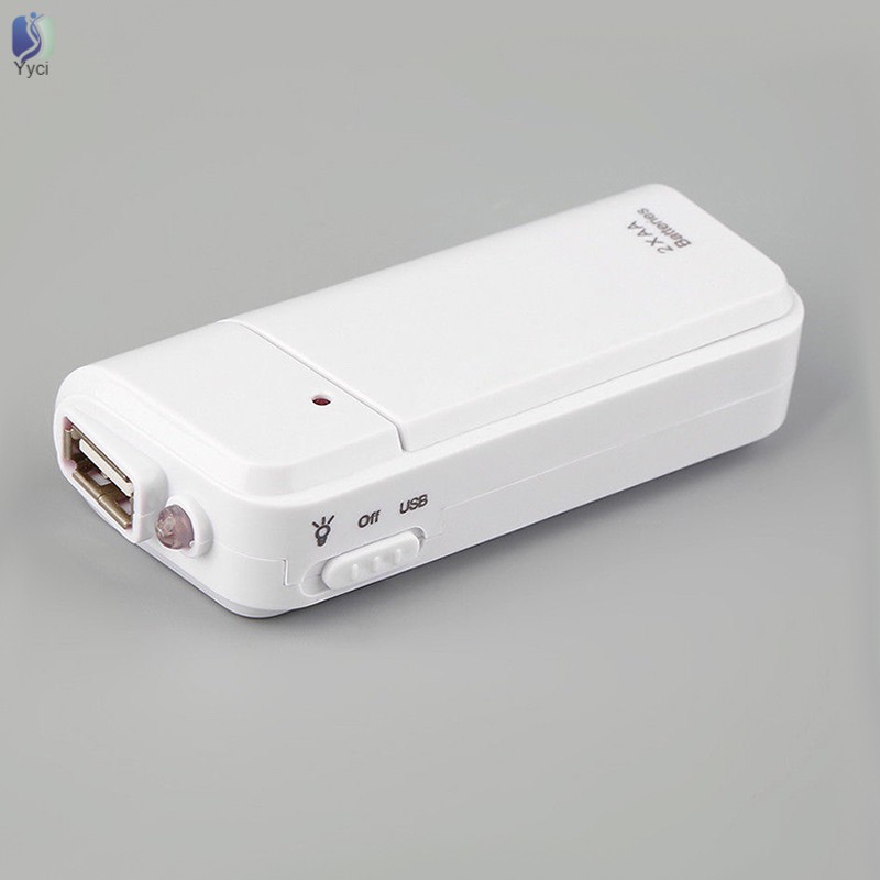 Yy Universal Portable USB Emergency 2 AA Battery Extender Charger Power Bank Supply Box @VN