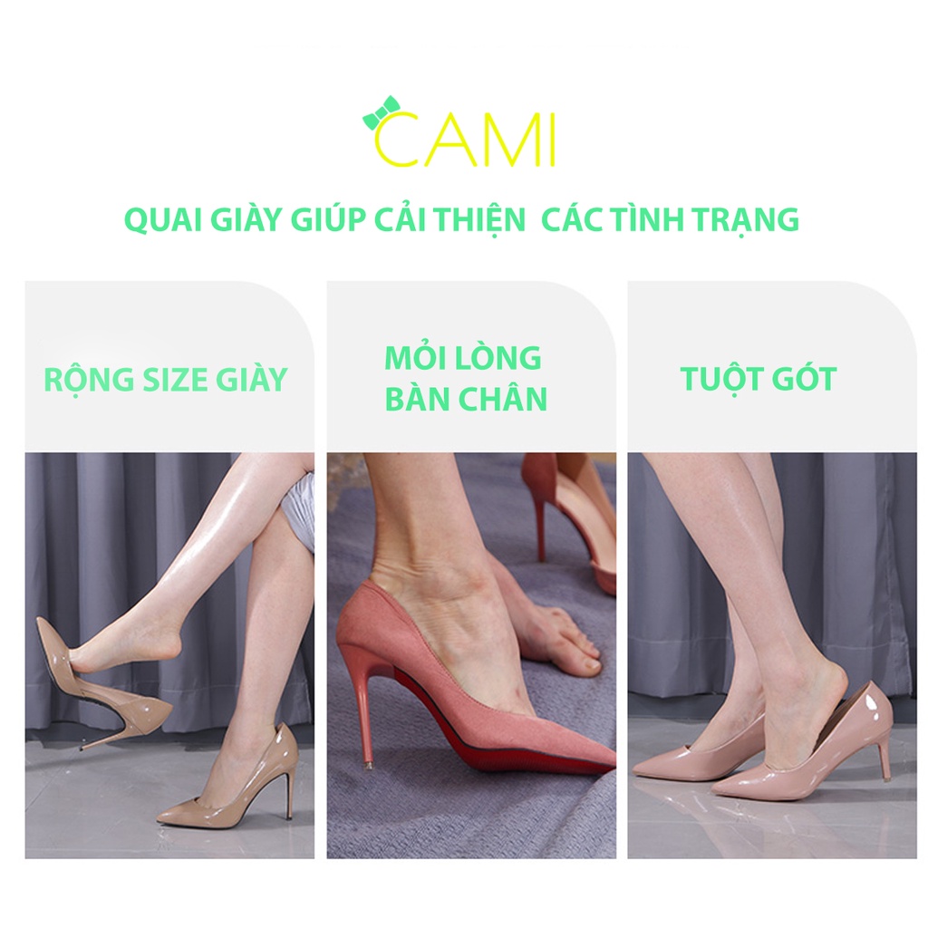 Quai giày dạng ngang, bản to phối khoen, chất liệu thun đàn hồi, dành cho nữ - Cami - CMPK218