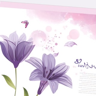 Tranh Decal dán tường Hoa Ly Tím