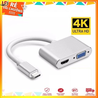 Cáp chuyển usb type c to hdmi và vga utrahd 4k - phukienleduy