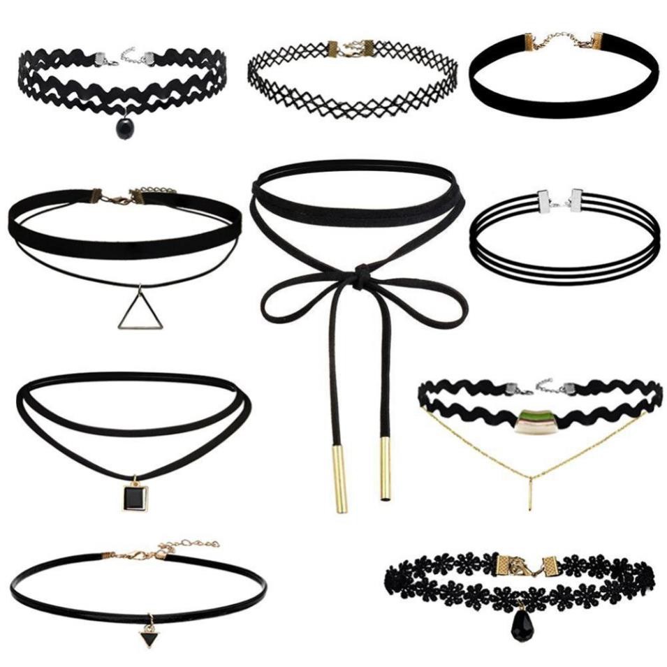 [XẢ KHO+FREE SHIP]  Bộ 12 vòng cổ chocker cho bạn gái Vòng cổ choker vòng tattoo