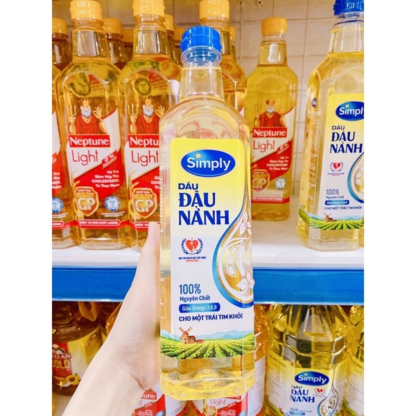 DẦU ĂN SIMPLY ĐẬU NÀNH/HƯỚNG DƯƠNG/HẠT CẢI/GẠO LỨT 1L