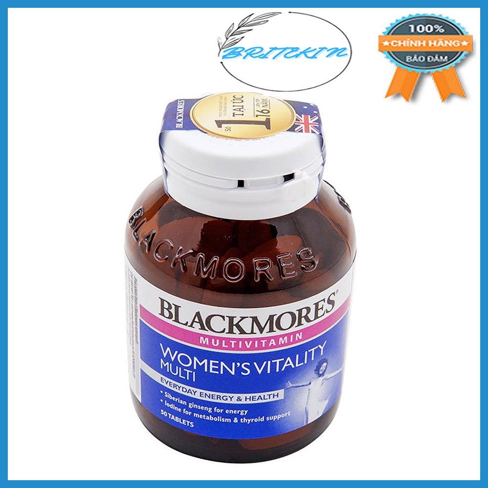 Viên Uống Bổ Sung Vitamin Tổng Hợp Cho Nữ Blackmores Women's Vitality Multi Lọ 50 Viên | Thế Giới Skin Care
