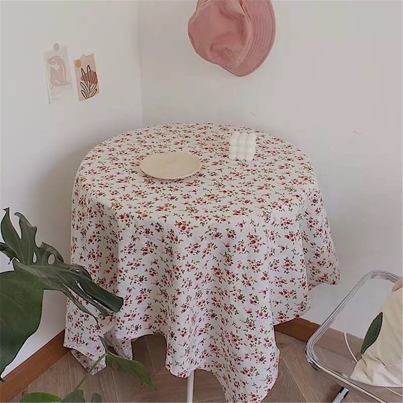 Khăn vải , thảm picnic họa tiết hoa cam nhẹ nhàng