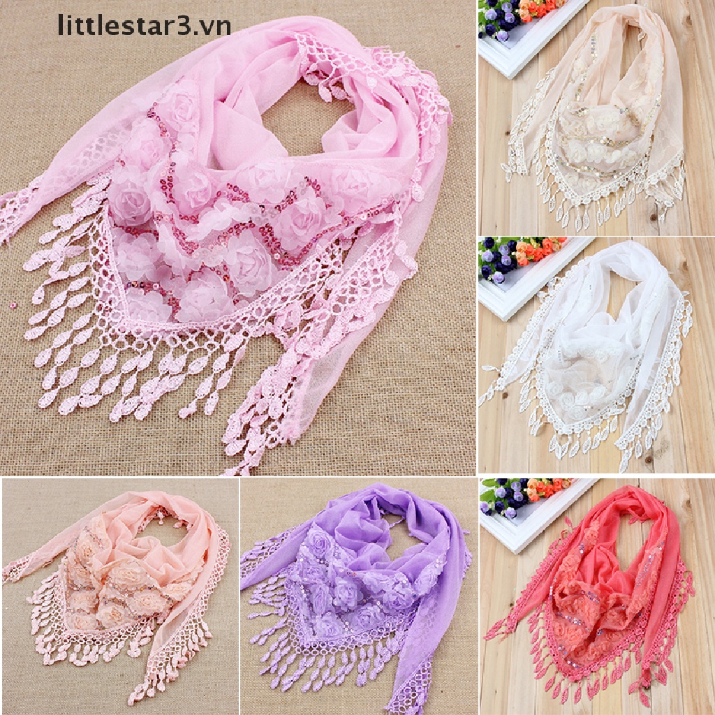 Bộ 3 khăn choàng cổ vải lụa phối tua rua thêu họa tiết độc đáo thời trang cho nữ
 | BigBuy360 - bigbuy360.vn