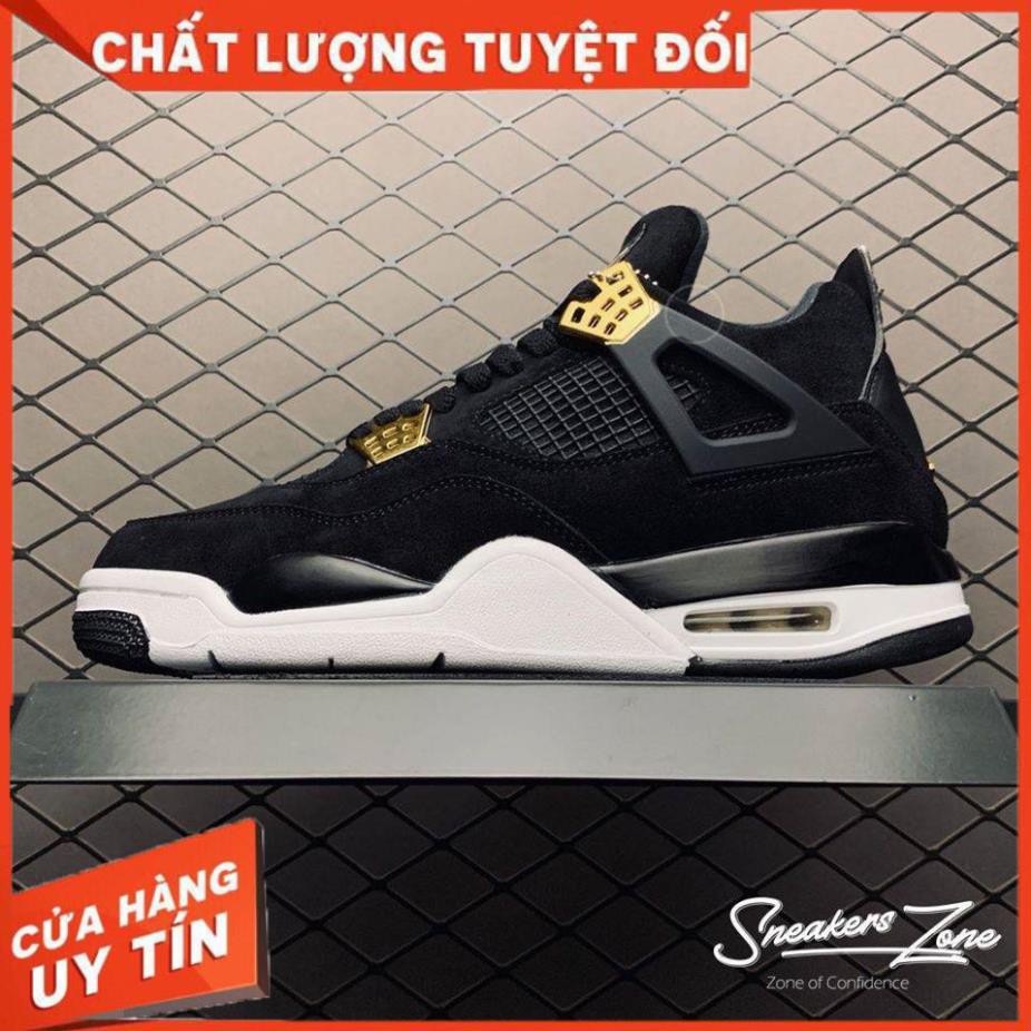 (FREESHIP+HỘP+QUÀ) Giày thể thao Giày thể thao AIR JORDAN 4 ROYALTY đen đế trắng siêu đẹp cho nam và nữ | :