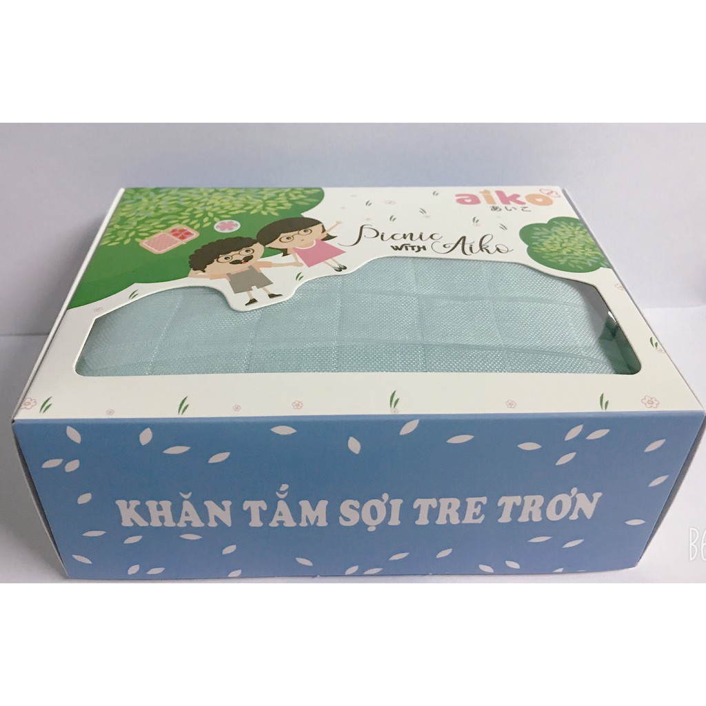 Khăn tắm bé sợi tre Aiko 110x120cm ( màu ngẫu nhiên)