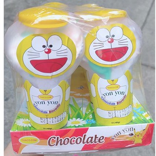 Lốc 10 ly bánh que chấm kem socola doremon Yon Yon siêu ngon (có kèm đồ chơi)