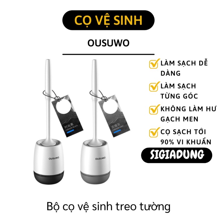 [SGD] Cọ Chà Toilet - Bộ Chổi, Cọ Bồn Cầu Silicone Diệt Khuẩn Tới 90% Kèm Khay Đựng 8205