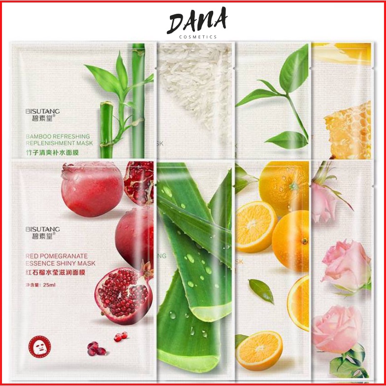 Mặt nạ trái cây dưỡng trắng cấp ẩm giảm mụn mask nội địa cao cấp 8 vị thiên nhiên mặt nạ giấy DANA
