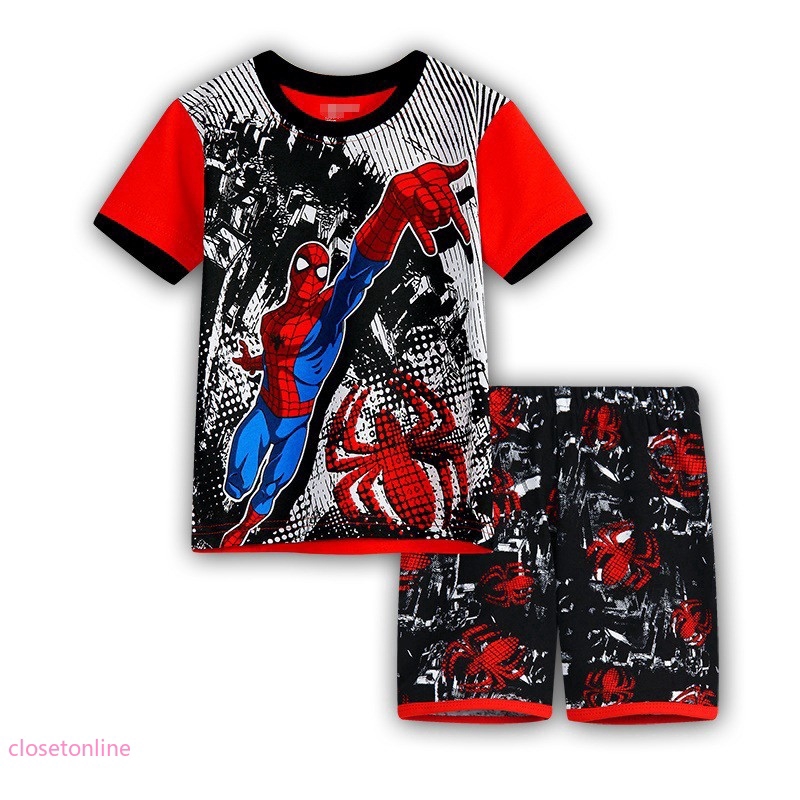 CL❀❀ Boys Kids Clothing Pajamas  Cartoon Hero T-Shirt Outfits Sleepwear Sets Suits