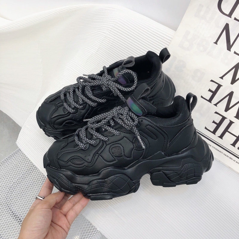 Giày Thể Thao Da Mềm Đế Dày Tăng Chiều Cao Thời Trang Hè Thu 2022 Phong Cách Châu Âu Cho Nữ