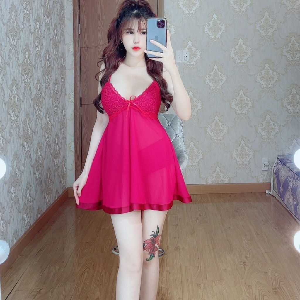 Đồ ngủ nữ❣️FREE SHIP❣️Đồ ngủ sexy lụa Chiffon phối Satin cao cấp mềm mại xinh xắn