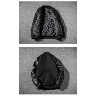 Áo khoác bomber phối da