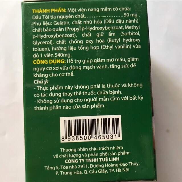 Dầu tỏi Tuệ Linh (hàng chính hãng của Tuệ Linh)(tăng sức đề kháng...)