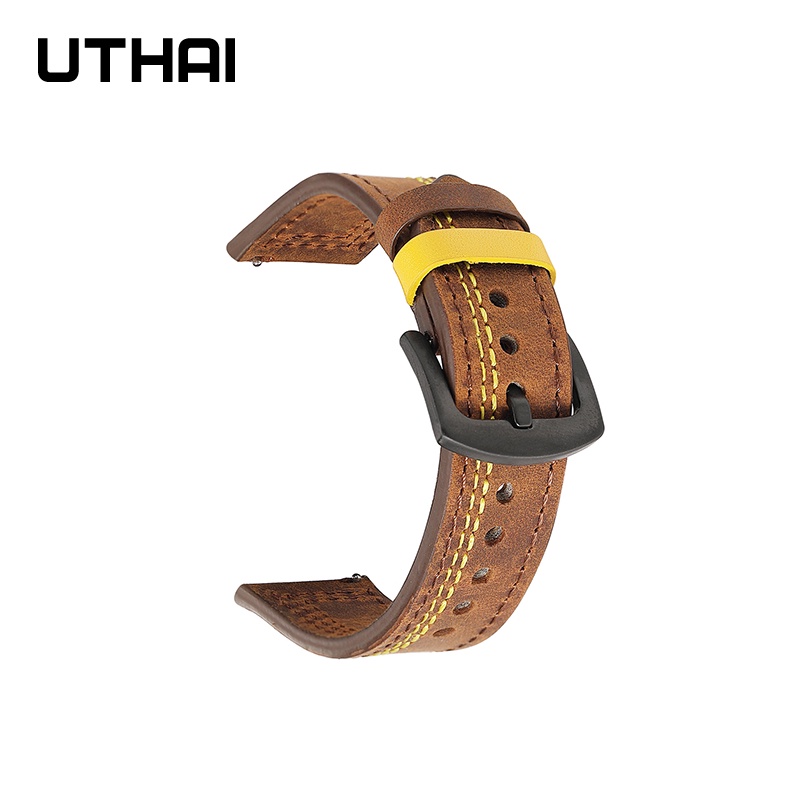 SAMSUNG Dây Da Thay Thế Cho ĐồNg Hồ Đeo Tay Huawei Gear S3 /galaxy 46MM UTHAI Z37