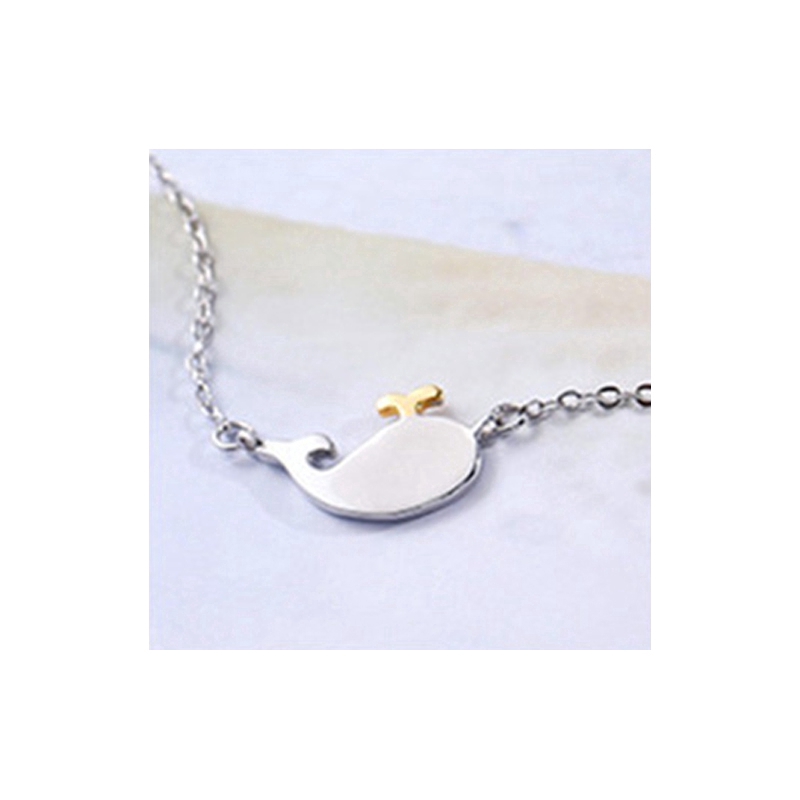 Vòng cổ mặt hình cá heo đáng yêu Silver Necklace Whale Pendant Women Choker Necklaces | BigBuy360 - bigbuy360.vn