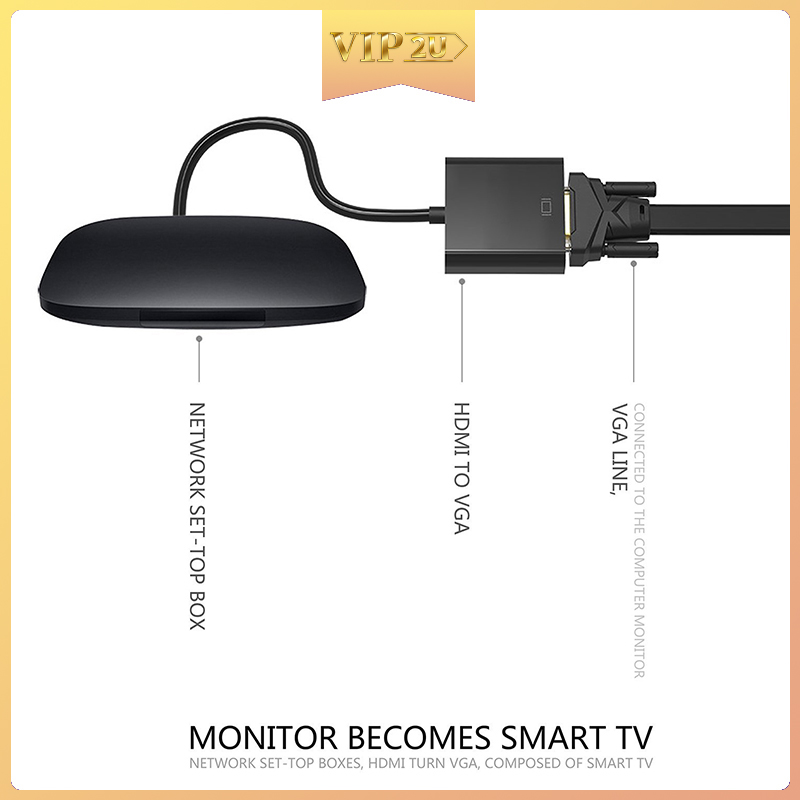 Cáp Chuyển Đổi Hdmi Sang Vga Hỗ Trợ Full Hd 1080p Vip2U