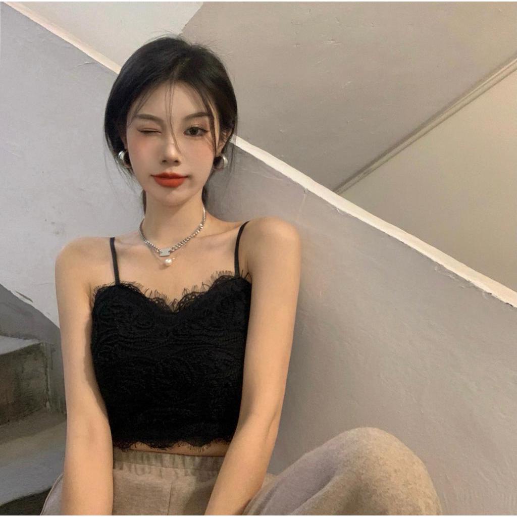 Áo hai dây XIAOZHAINV phối ren thời trang quyến rũ cho nữ