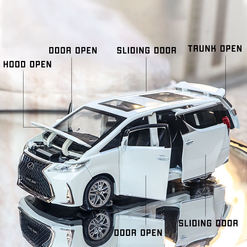 Mô Hình Xe Hơi Lexus LM300h Bằng Hợp Kim Tỉ Lệ 1: 32 Có Đèn Và Nhạc Độc Đáo Sống Động