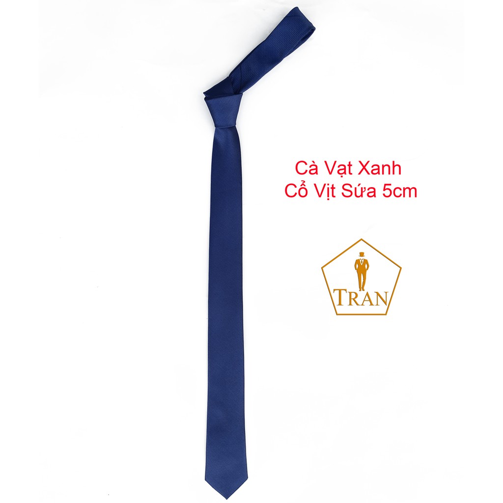 Cà Vạt, Caravat Xanh, Xanh Đen Nam Cao Cấp 5, 8cm Tự Thắt, Thắt Sẵn.