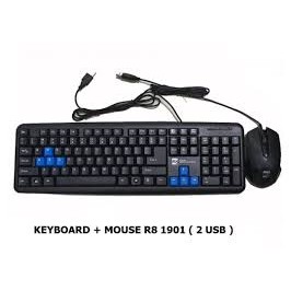 [Tặng lót chuột x88] COMBO Bộ bàn phím và chuột có dây R8 1901 | BigBuy360 - bigbuy360.vn