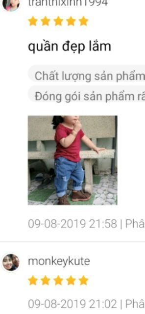 Quần bò rách sành điệu cho bé 8-18kg