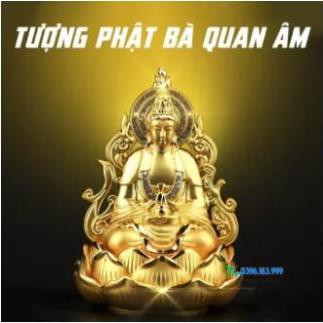 Tượng Phật bà Quan Âm để xe ô tô bằng  hợp kim mạ vàng đính đá, có khoang chứa nước hoa.