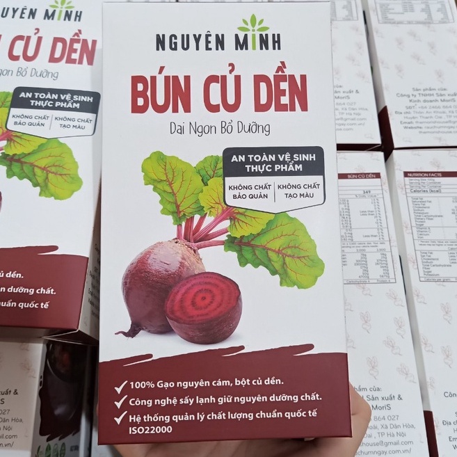 Bún củ dền Nguyên Minh hộp 300gram, Mì rau củ sợi nhỏ dai bổ sung dinh dưỡng, ANKANFOOD