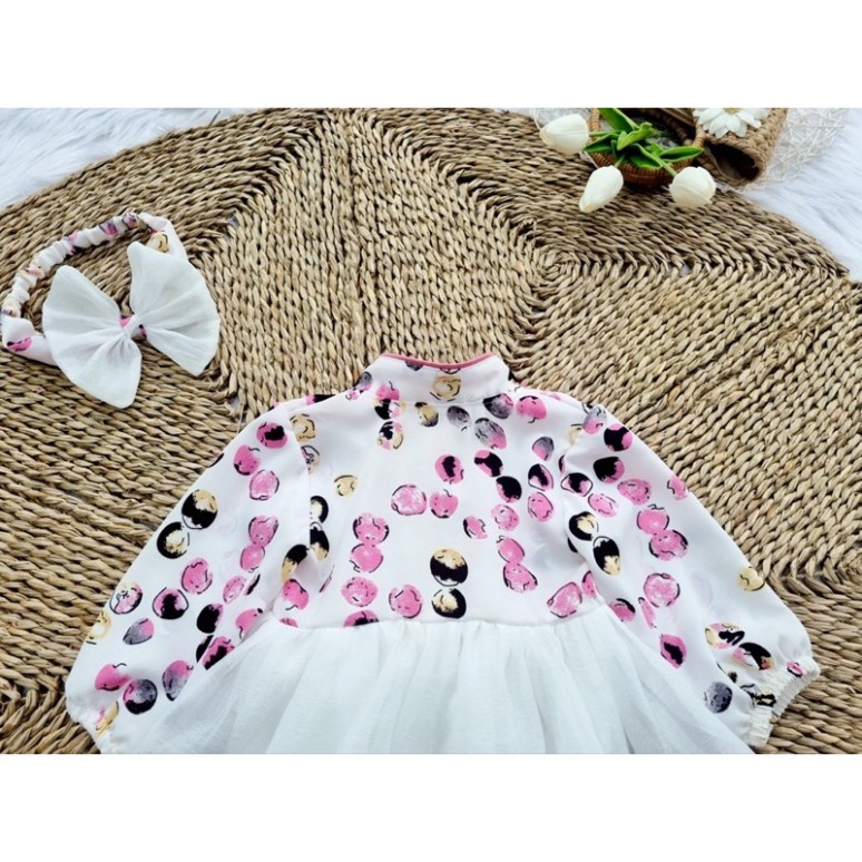 Body Váy Hanbok Ngọc Tím Mẫu Mới Cho Bé Gái 0-12 Tháng, Váy Thôi Nôi, Đầm Đầy Tháng, Bodysuit Sơ Sinh