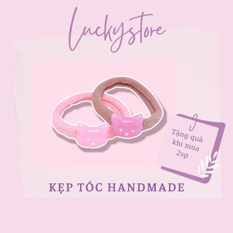 Cột tóc dễ thương hình mặt mèo 3cm