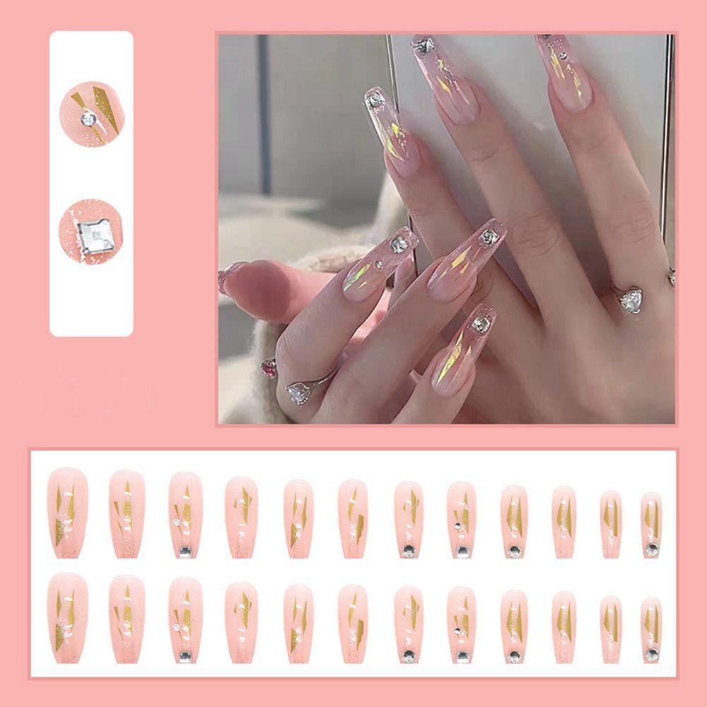 MIHAN1 Bộ 24 Móng Tay Giả Che Phủ Toàn Diện Tháo Rời Được