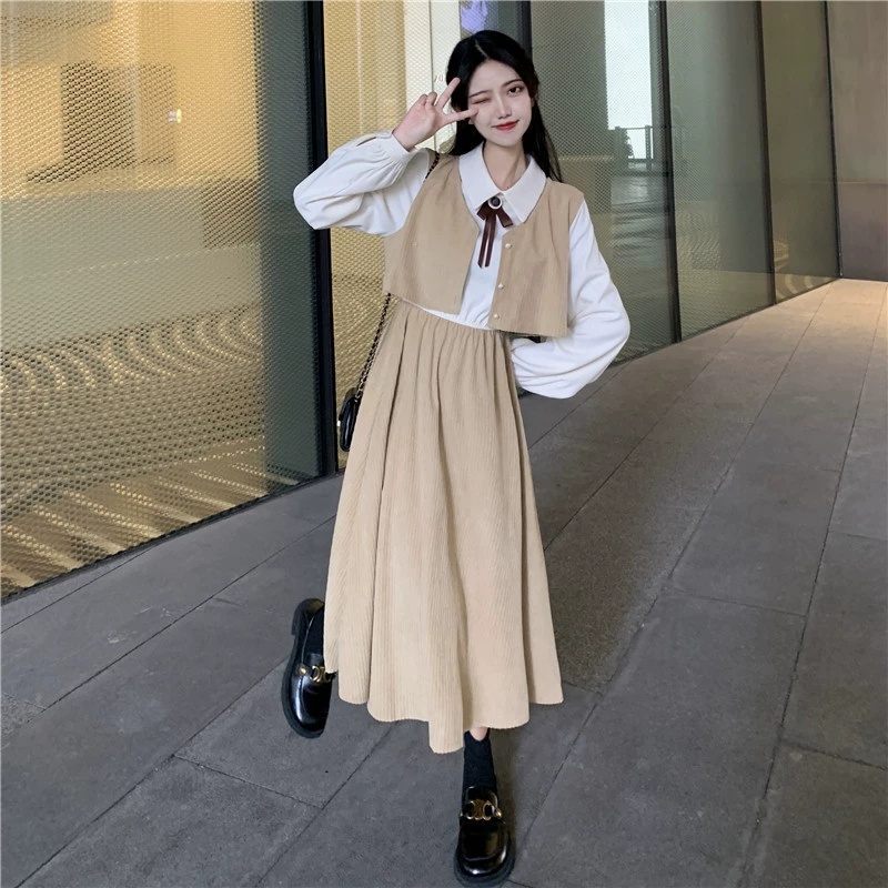 [Khuyến mãi sản phẩm mới nhận phiếu mua hàng không ngưỡng 10K] Đầm Giả Hai Mảnh Thiết Kế Mỏng Mùa Hè Thu Phong Cách Mới Dành Cho Nữ